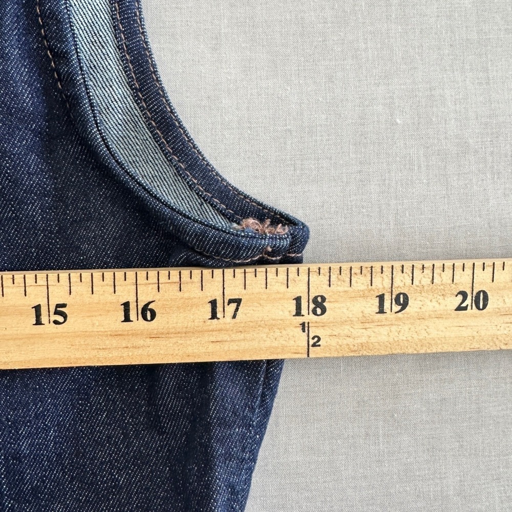 Old Navy Women's M Denim Midi Dress Dark Wash Sleeveless Square Neck Preppy NEW - Picture 5 of 12